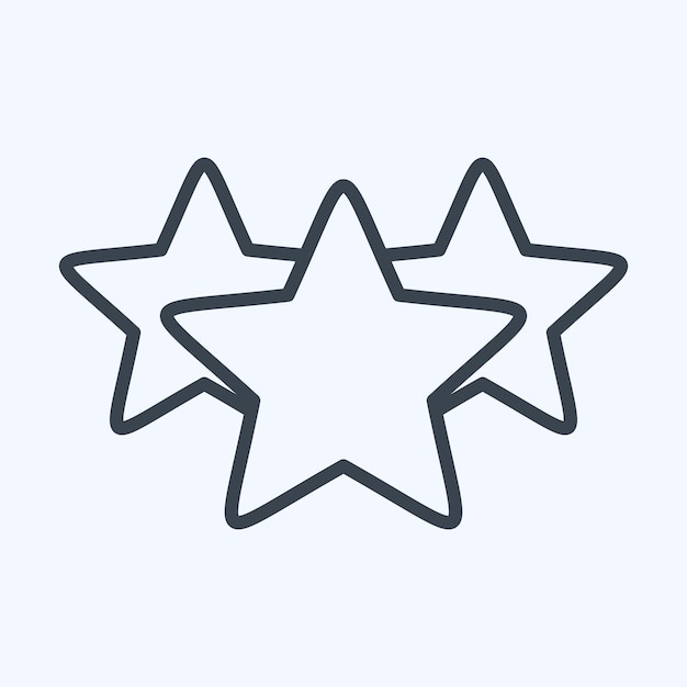 Icon Tres estrellas relacionadas con el estilo de línea de símbolos de estrellas diseño simple editable