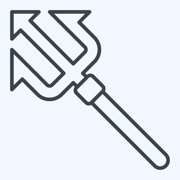 Icon Trident relacionado con el estilo de línea de símbolo de buceo ilustración de diseño simple