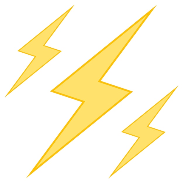 Icon triple relámpago tormenta de alta tensión señal de precaución vida peligrosa