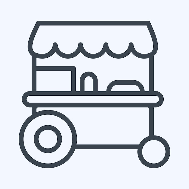 Icon Trolley Cart relacionado con el estilo de línea de símbolos de Tailandia diseño simple editable