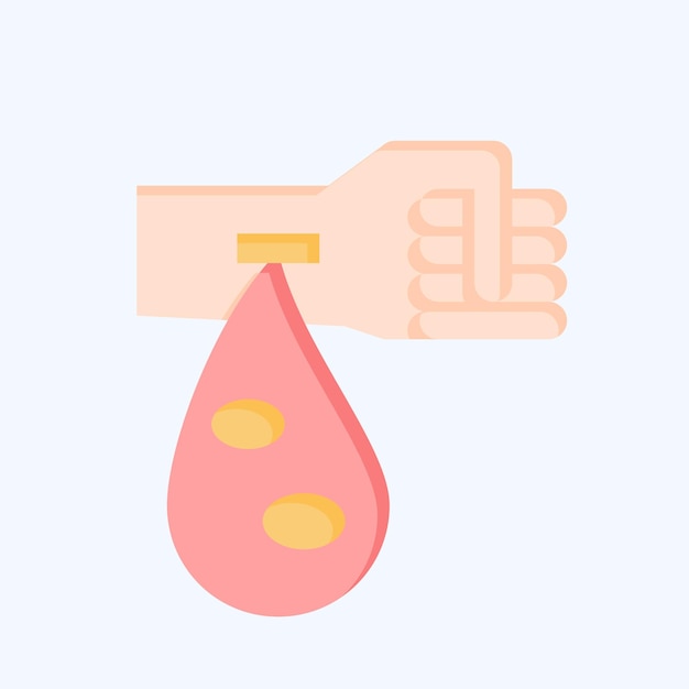 Icon Trombocitos relacionados con el símbolo de la donación de sangre estilo plano diseño simple editable