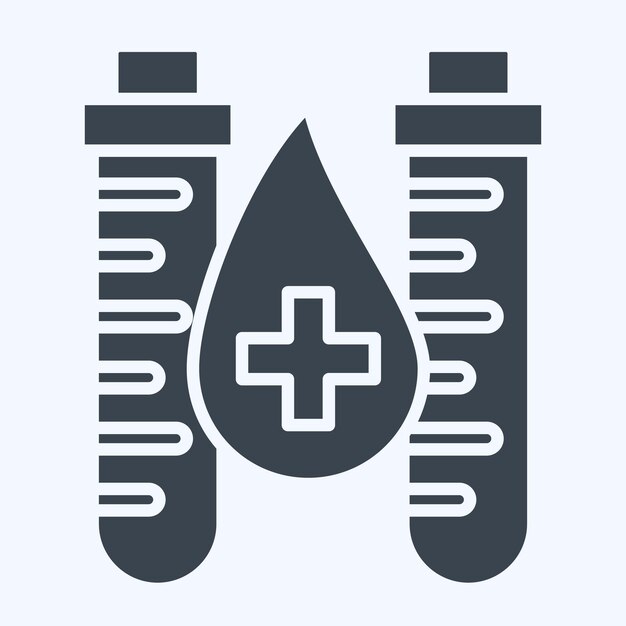 Icon Tubo de sangre relacionado con el símbolo de donación de sangre estilo glifo diseño simple editable