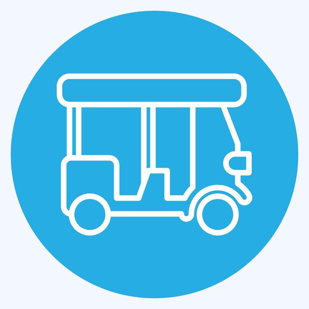 Icon Tuk tuk relacionado con el símbolo de Tailandia estilo de ojos azules diseño simple editable