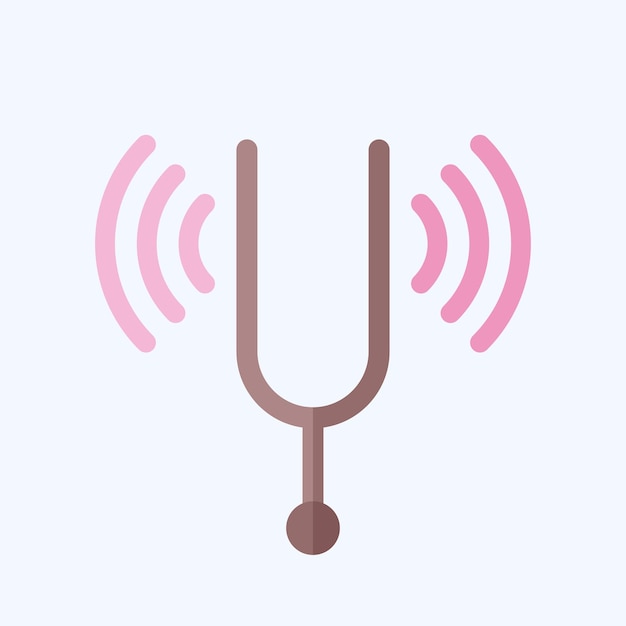 Icon Tuning Fork relacionado con el estilo plano del símbolo de Podcast