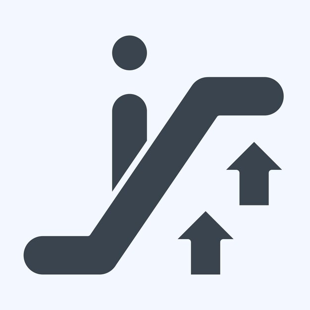 Icon Up Escalator relacionado con el símbolo del aeropuerto estilo glifo ilustración de diseño simple