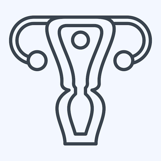 Icon Uterus relacionado con el estilo de línea de símbolo de órgano humano ilustración simple
