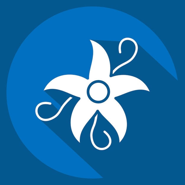 Icon Vanilla relacionado con el símbolo de las especias estilo sombra larga ilustración simple