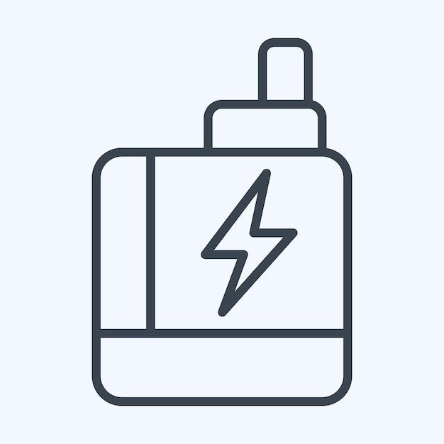 Icon Vape relacionado con el diseño de estilo de línea de símbolo de fumar editable