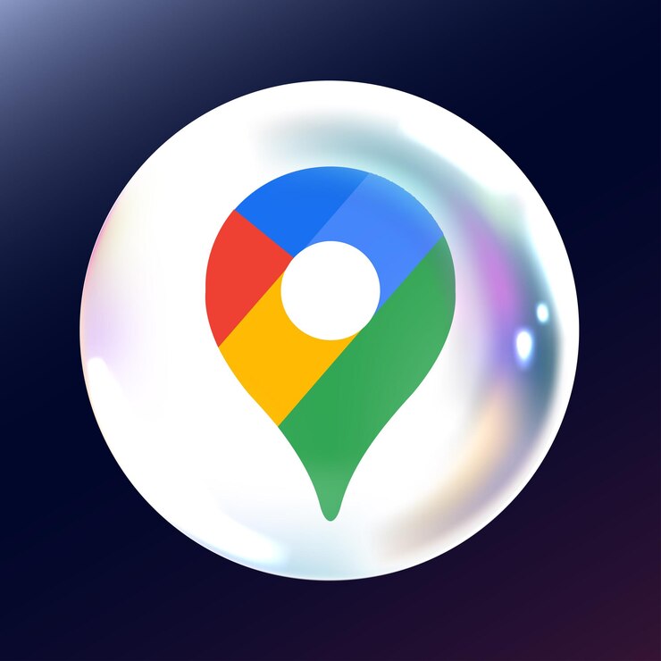Vector icon vector de la aplicación de mapa de la forma de burbuja