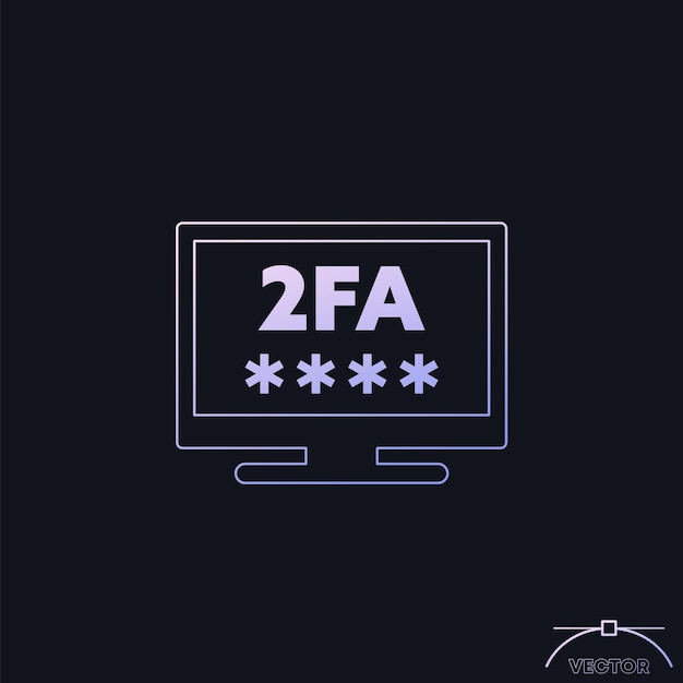 Icon de vector de autenticación de dos factores 2FA