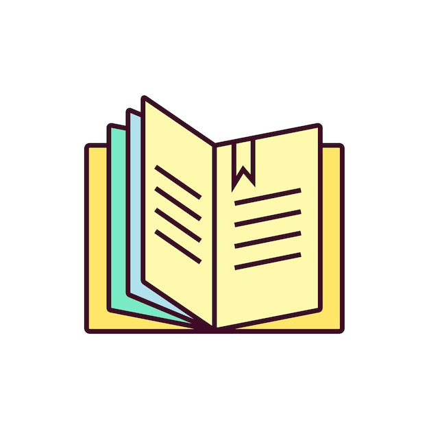 Icon Vector Libro de ilustraciones Libro de colores lineales Icon