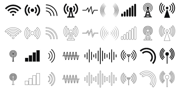 Vector icon vector de señal inalámbrico símbolo de conexión wifi e internet para la interfaz de usuario web y el diseño digital