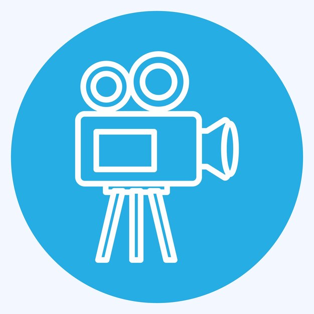 Icon Video Cámara adecuada para el símbolo de la boda estilo de ojos azules diseño simple editable