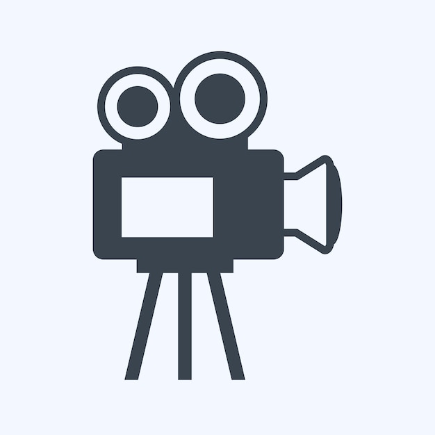 Icon Video Camera adecuada para el estilo de glifo del símbolo de la boda diseño simple editable