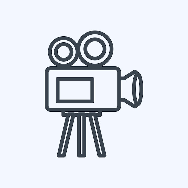 Icon Video Camera adecuada para el estilo de línea de símbolos de bodas diseño simple editable
