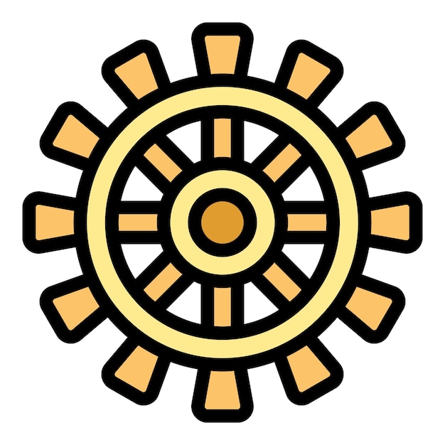 Icon del volante de negocios contorno vectorial idea de puesta en marcha gente progreso color plano