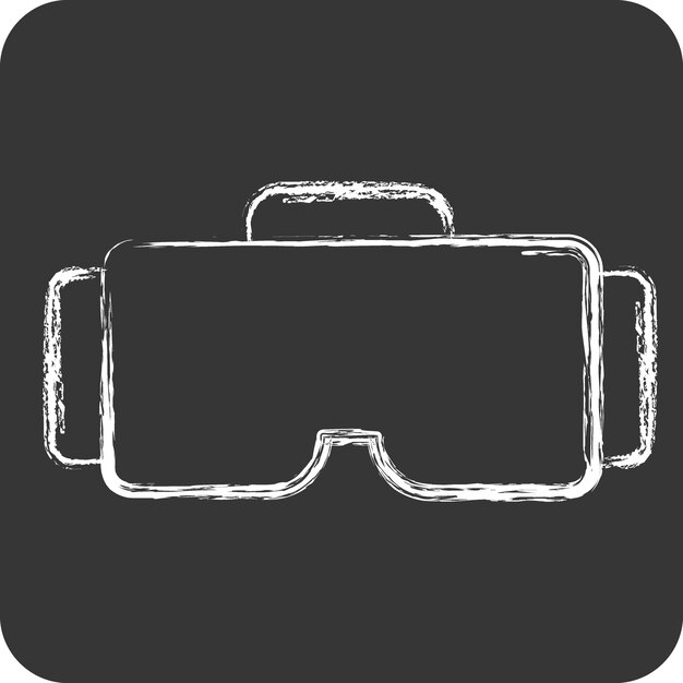 Icon VR gafas relacionadas con el juego en línea símbolo tiza estilo ilustración de diseño simple