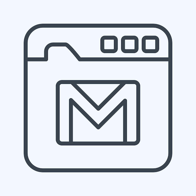 Icon Webmail relacionado con el estilo de línea de símbolo de comunicación ilustración de diseño simple