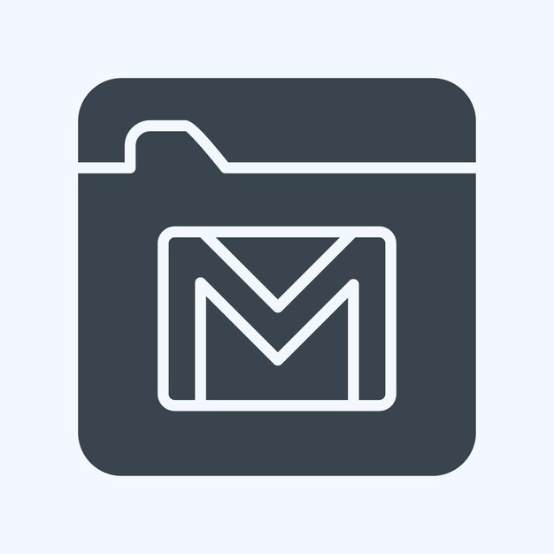 Icon Webmail relacionado con el símbolo de comunicación estilo glifo ilustración de diseño simple