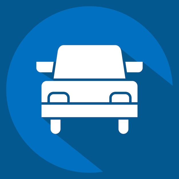 Icon Wedding Car relacionado con el símbolo del anillo estilo de sombra larga diseño simple editable