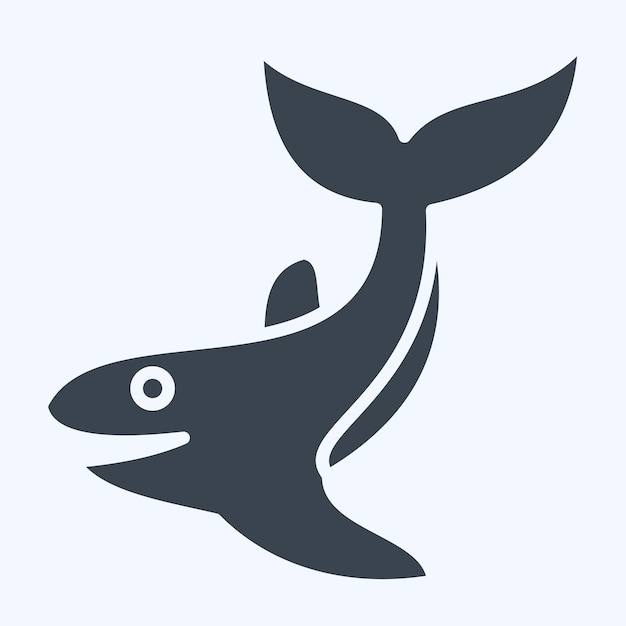 Icon Whale relacionado con el símbolo de buceo estilo glifo ilustración de diseño simple