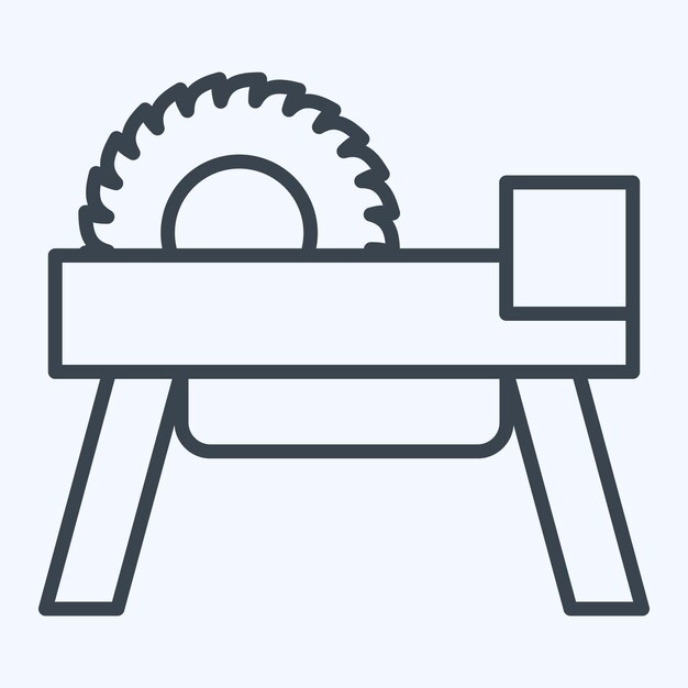 Icon Wheel Saw 2 relacionado con el estilo de línea de símbolos de carpintería ilustración simple