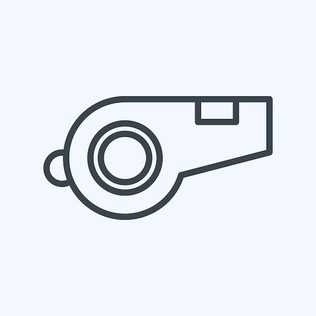 Icon Whistle relacionado con Equipo deportivo estilo de línea de símbolos editable