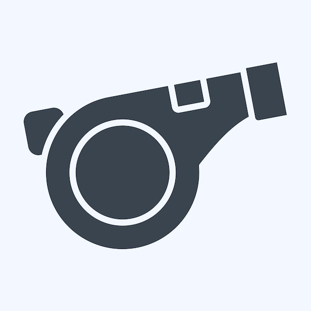Icon Whistle relacionado con el estilo de glifo del símbolo de seguridad ilustración de diseño simple