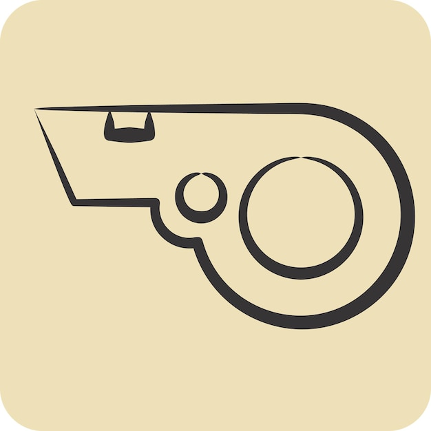 Icon Whistle relacionado con el símbolo del fútbol estilo dibujado a mano ilustración simple
