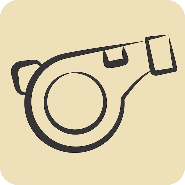 Icon Whistle relacionado con el símbolo de seguridad estilo dibujado a mano ilustración de diseño simple