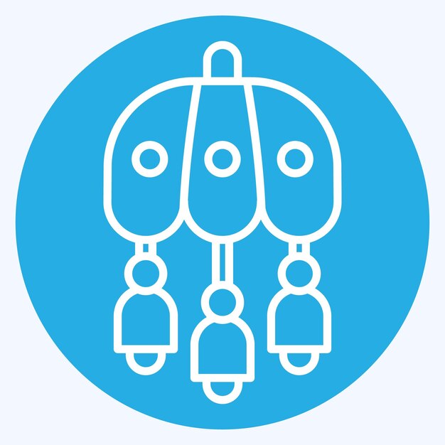 Icon Wind Chime relacionado con el símbolo de Corea estilo de ojos azules ilustración simple