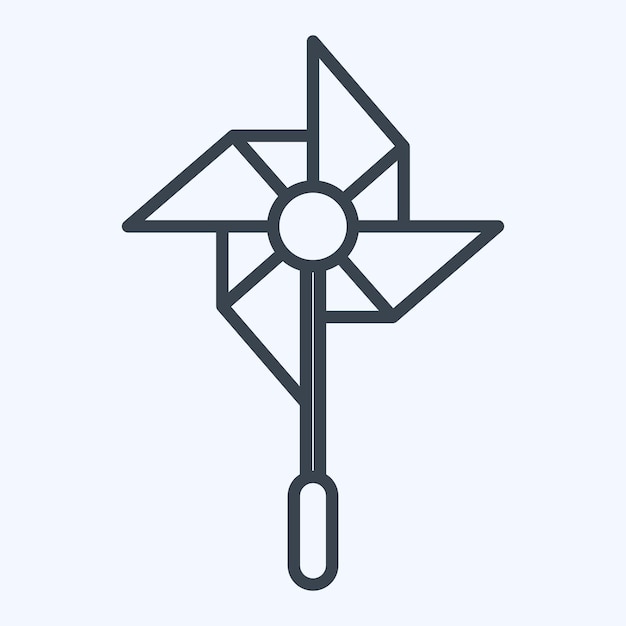 Icon Windmill relacionado con el estilo de línea de símbolos del parque de atracciones diseño simple editable