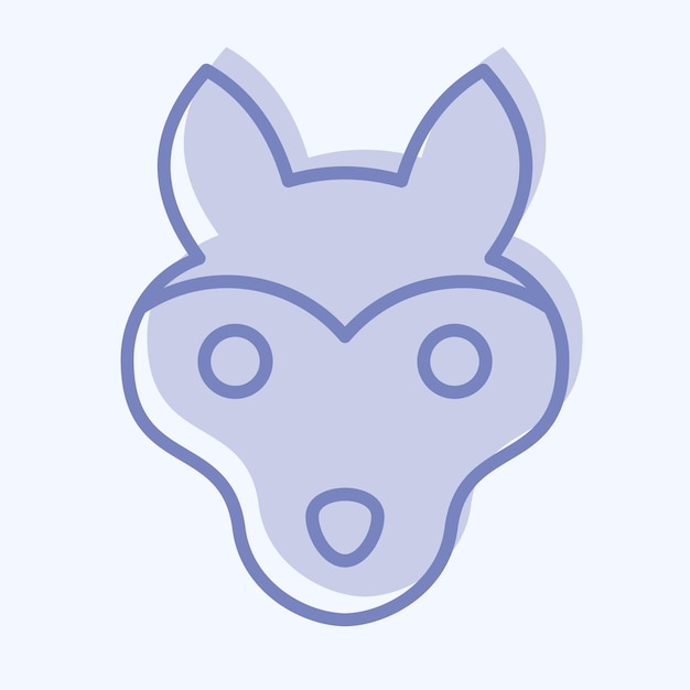 Icon Wolf relacionado con el símbolo de Animal Head estilo de dos tonos diseño simple editable