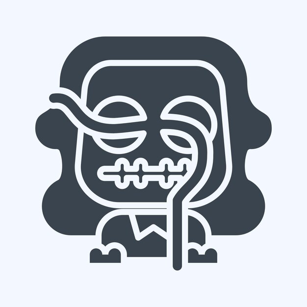 Icon Worm relacionado con el símbolo de Halloween estilo glifo diseño simple editable