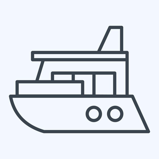 Icon Yacht relacionado con el estilo de línea de símbolo de buceo ilustración de diseño simple