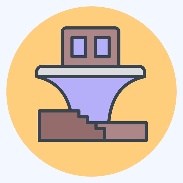 Icon Zekreet relacionado con el símbolo de Qatar estilo de color mate ilustración simple