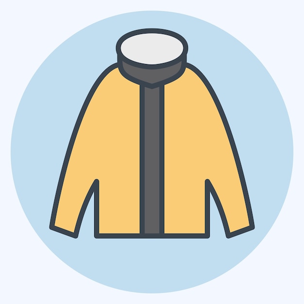 Icon Zip Hoody relacionado con el símbolo de la moda estilo de color mate diseño simple editable
