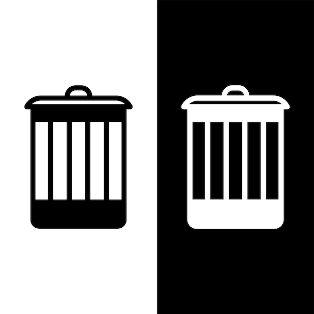 icona de basura negra y blanca plantilla vectorial logotipo colección de moda diseño plano