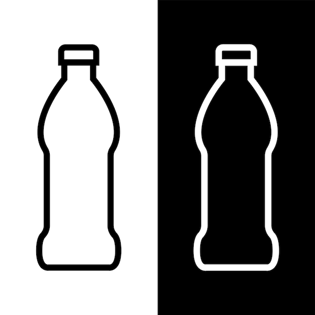 icona de botella de agua negra y blanca plantilla vectorial logotipo colección de moda diseño plano
