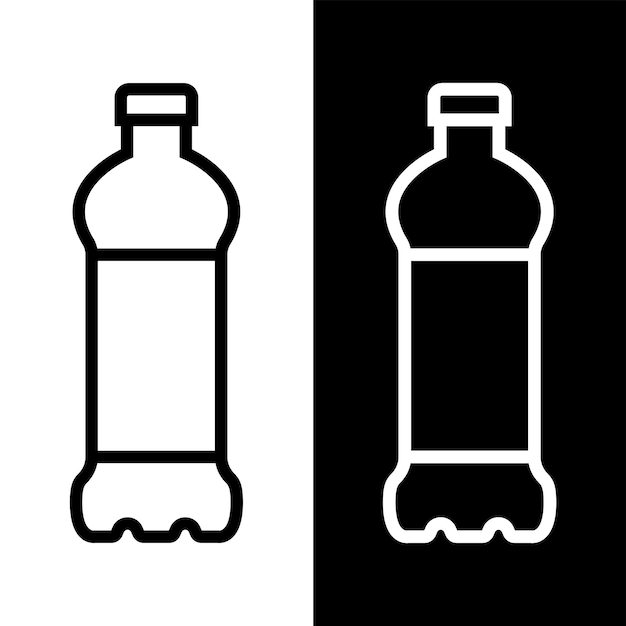 icona de botella de agua negra y blanca plantilla vectorial logotipo colección de moda diseño plano