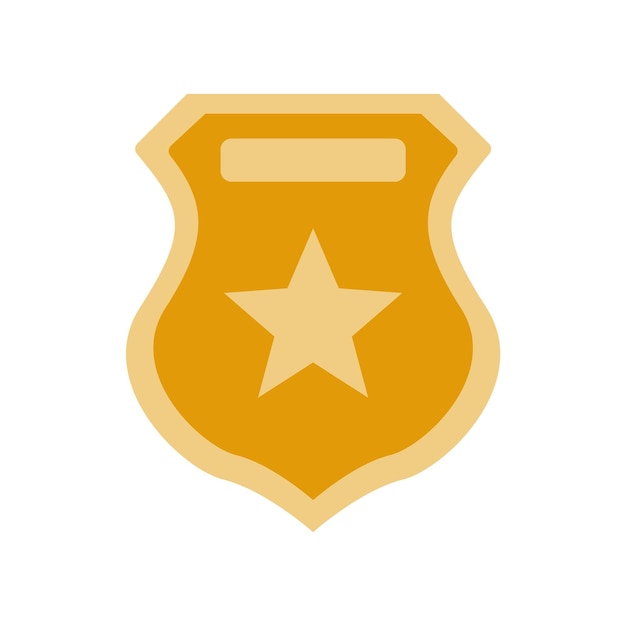 icona de la insignia de la policía Los íconos de la ley y la justicia establecen elementos planos