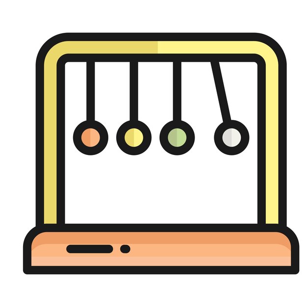 icona de línea vectorial de péndulo icona de escuela y educación