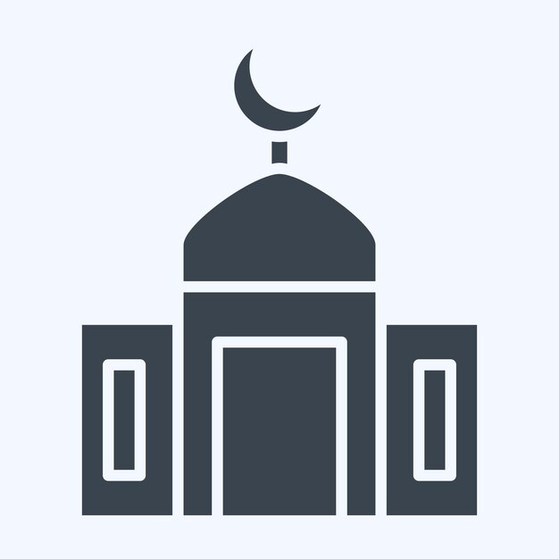 La icona de la mezquita relacionada con el símbolo de Ramadán estilo glifo ilustración simple