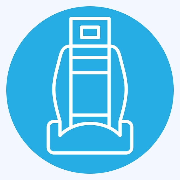 Iconas asientos de automóviles relacionados con piezas de automóviles símbolo ojos azules estilo ilustración simple