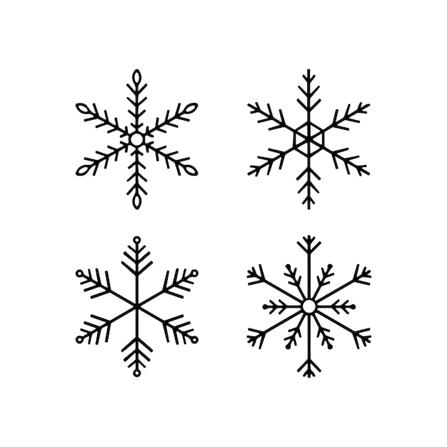 iconas de contorno de navidad Símbolo de vacaciones Línea Colección de íconos de Navidad Trucado editable