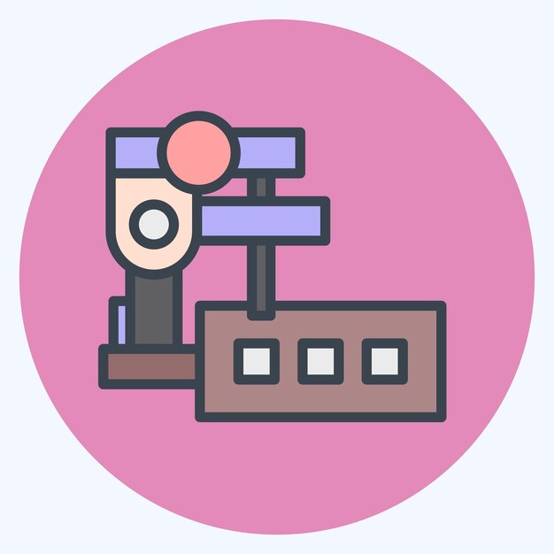 Iconas de máquinas de coser Pie relacionado con el símbolo de coser color mate estilo ilustración de diseño simple
