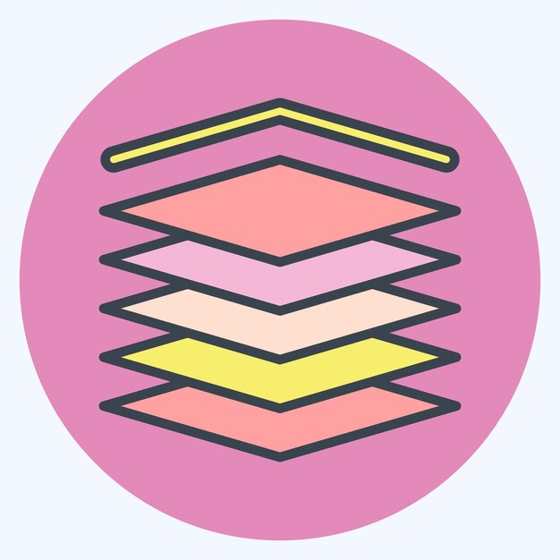 Iconas multicapas relacionadas con el estilo de par de color del símbolo de aprendizaje automático editables