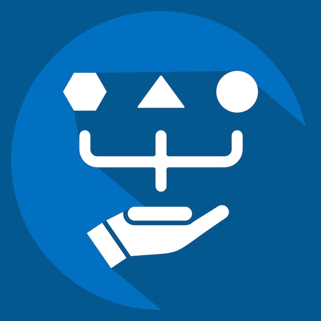Iconas de variedad relacionadas con el símbolo de elección estilo sombra larga ilustración simple