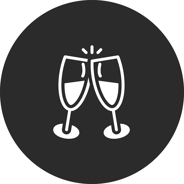 Iconas vectoriales de copas de bebida Ilustración del conjunto de iconas de bodas
