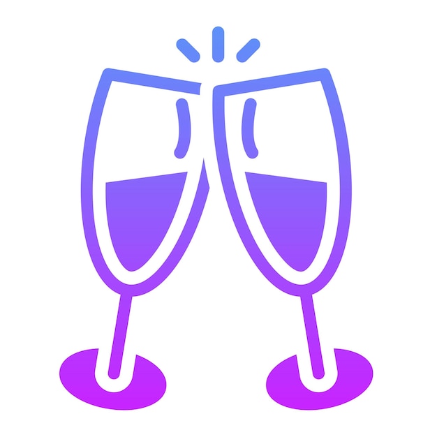 Iconas vectoriales de copas de bebida Ilustración del conjunto de iconas de bodas